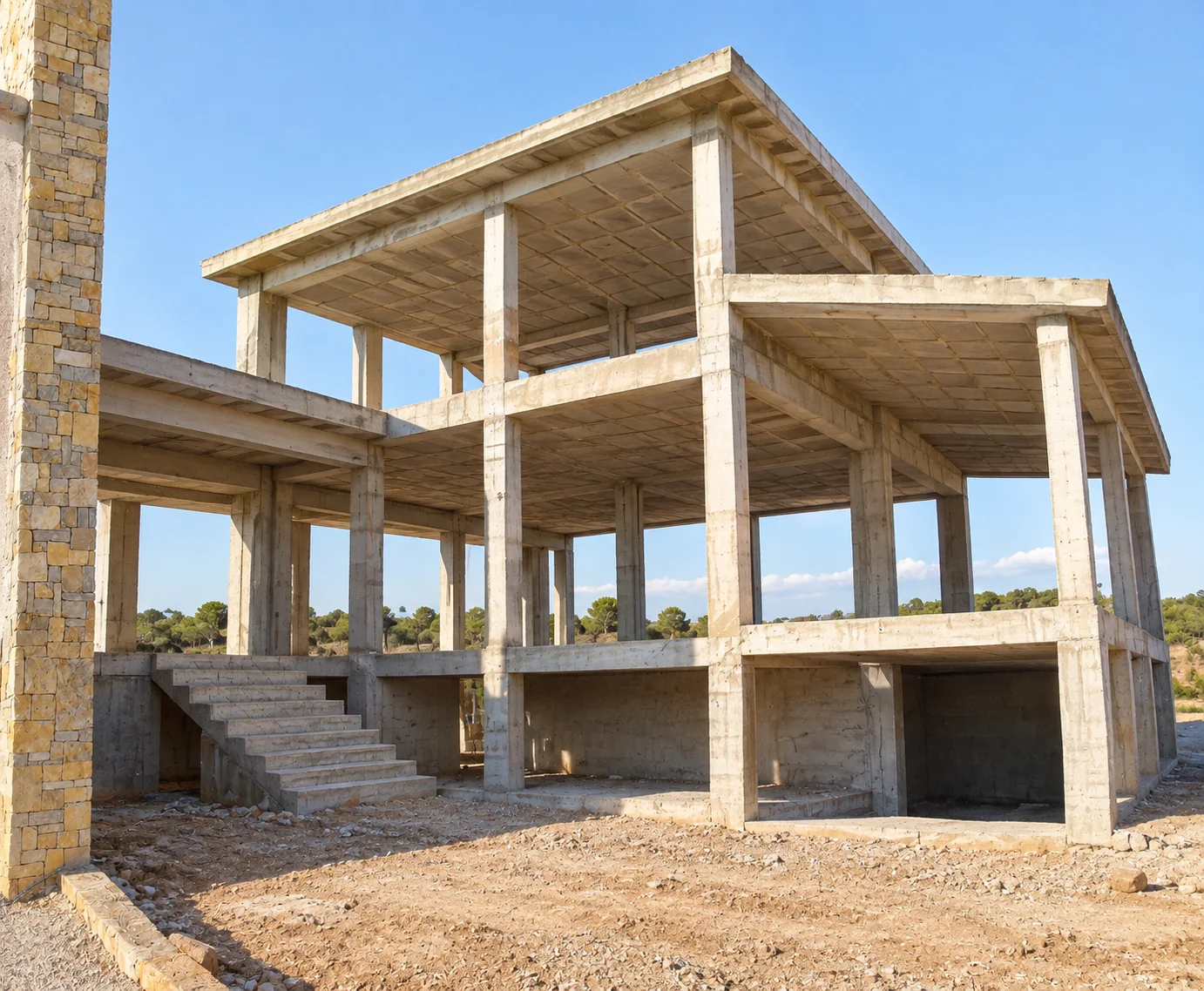 Estructura e inicio de la construcción
